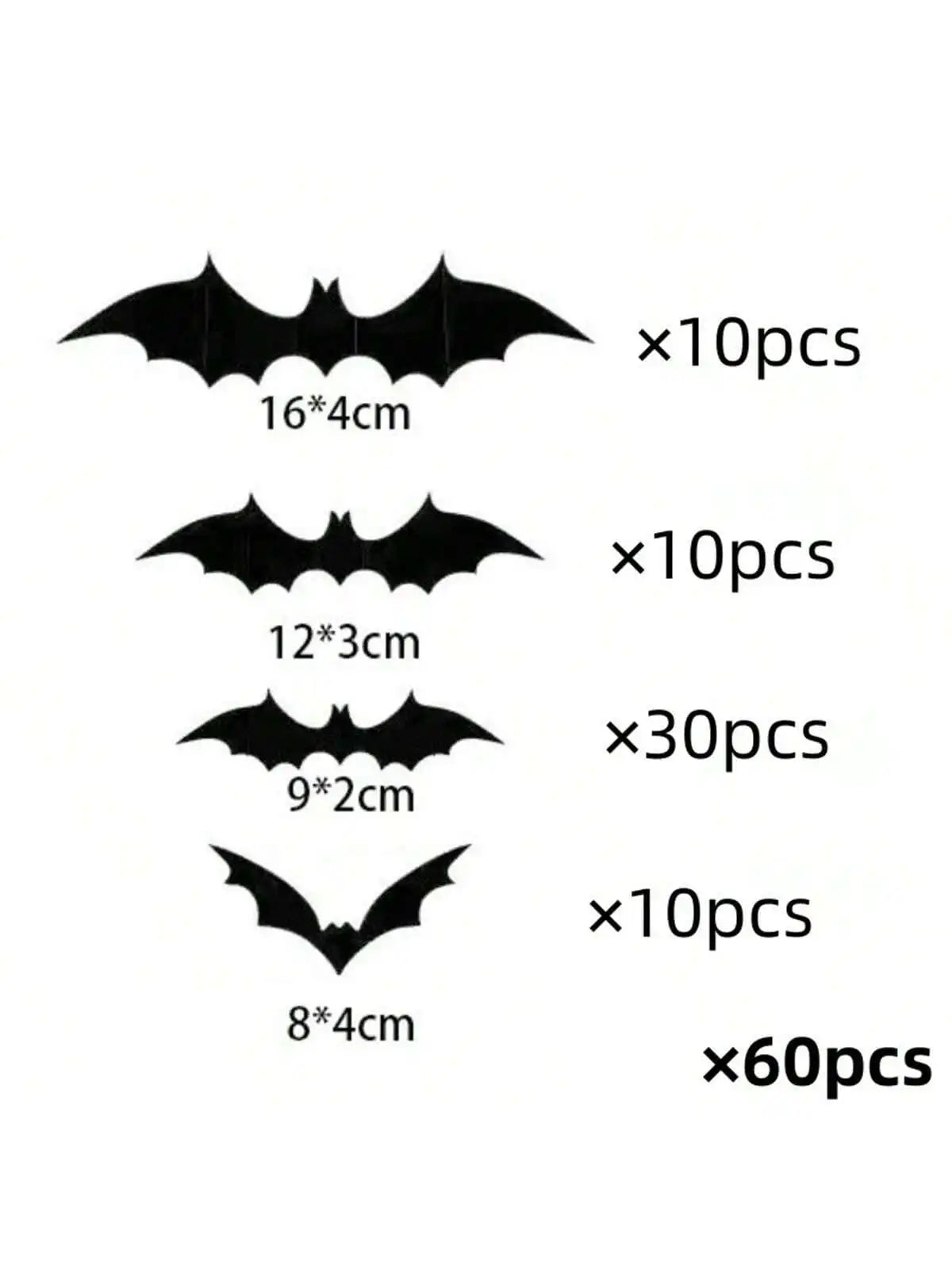 60pcs 3D Waterproof black Bats Wall Decor Halloween Decor - Charlie Dolly