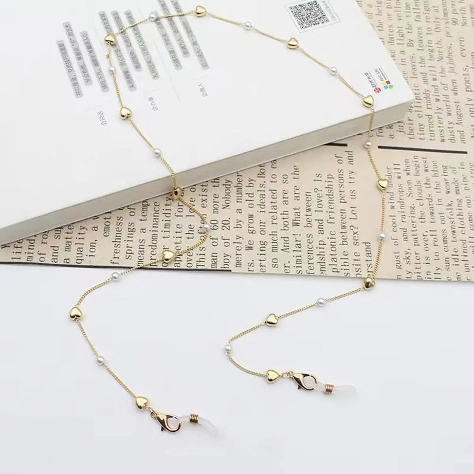 Pearl and Shell Beaded Sunglasses Chain Lanyard