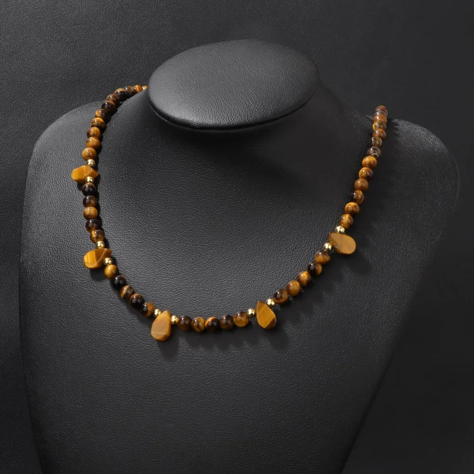 Natural Stone Green Aventurine Beads Necklace 4mm Blue Turquoises Beaded Choker for Women Girls Fashion Boho Jewelry Jewelry - Charlie Dolly