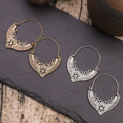 Exknl Big Long Drop Earrings for Women Geometric Bell Bohemian Cross Vintage Tassel Flower Earrings Fashion Jewelry Accessories