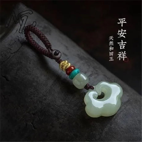 Certified Hotan Black Jade Auspicious Clouds Pendant Necklace, Natural Talisman