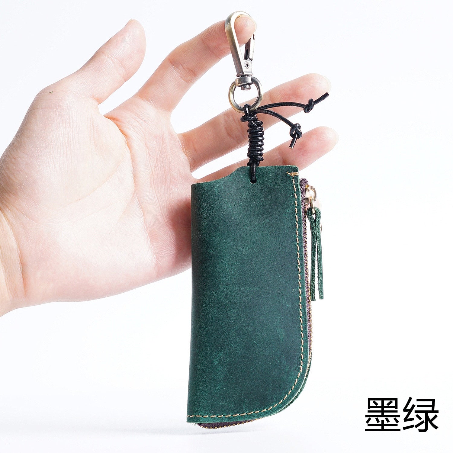 Genuine Leather Housekeeper Keychain Car Key Holder Men Zipper Key Ring Pouch Case Cover Keys Bag Key Organizer Wallet Purse - Charlie Dolly