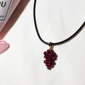 1PC Natural Pomegranate Grape Pendant Lover Necklace Reiki Healing Decoration Real Mineral Material Crystal Bead Jewelry Gift - Charlie Dolly