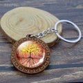 Retro Wooden Keyrings Celtic Tree of Life Photo Glass Cabochon Keychain Holder Key Rings Charm Jewelry gifts Keychain for Women - Charlie Dolly