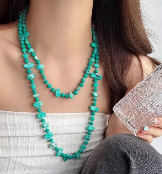 Irregular Stone Crystal Double Layer Necklace Jewelry