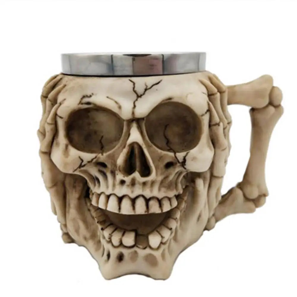 3D Skull Cup Halloween Thriller Cup Decoration Skull Cup Halloween Decoration Resin Skeleton Ghost Mug Coffee Cup Halloween Gift - Charlie Dolly