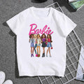 2023 Kawaii Barbie Children Short Sleeves Anime Cartoon Girls Boys Round Neck T-Shirt Soft All-Match Y2K Kids Clothes Streetwear - Charlie Dolly