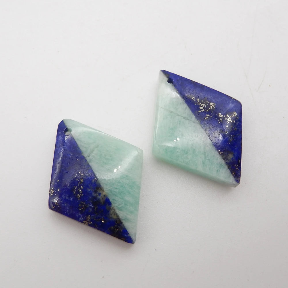 Natural Lapis Lazuli ,Amazonite Intarsia Teardrop Earrings Bead For Women,DIY Semi-precious Stones Jewelry Accessories