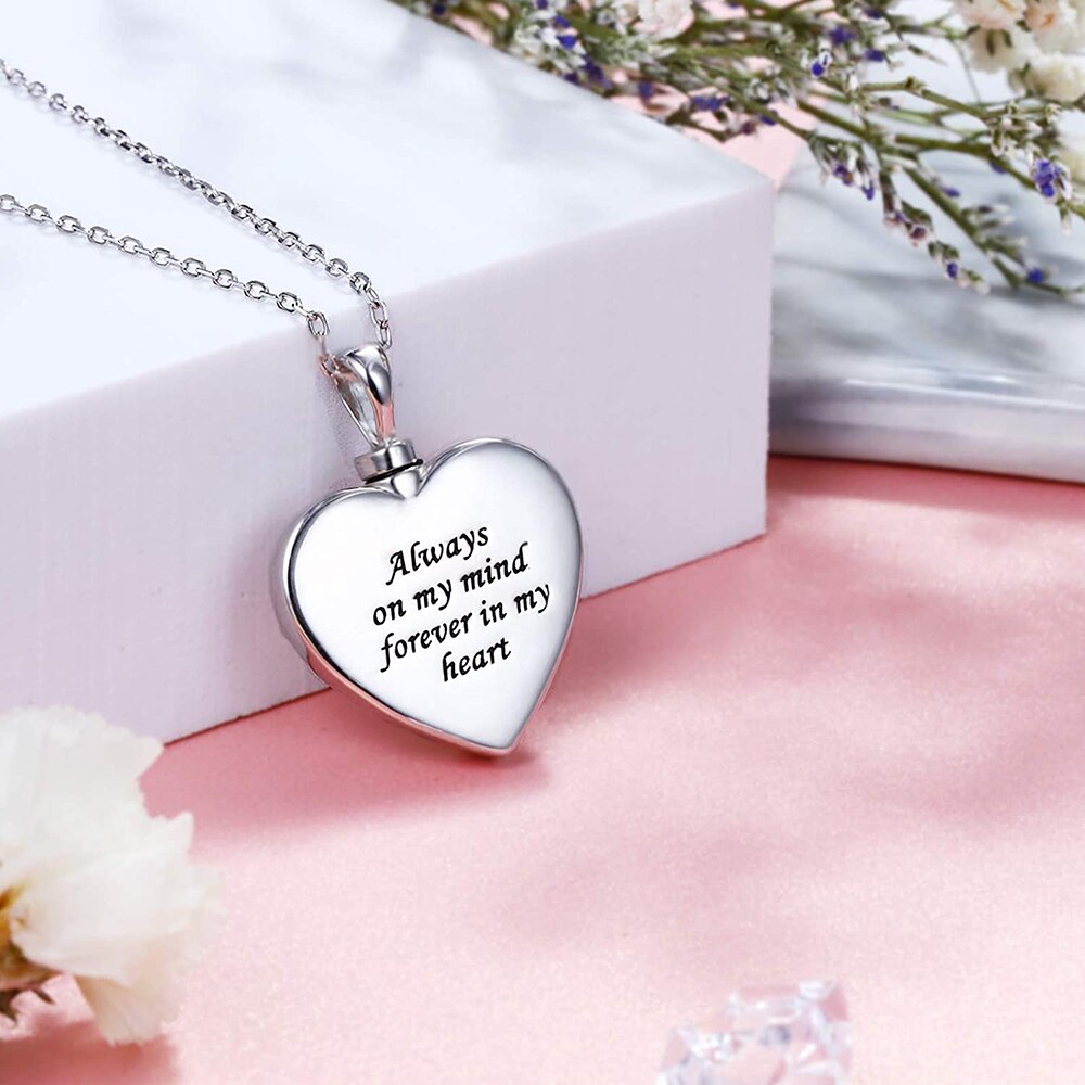 925 Sterling Silver Cremation Sunflower Hummingbird Urn Necklaces,Heart Memory Pendant Jewelry Gift For Ashes Women Men Friend - Charlie Dolly