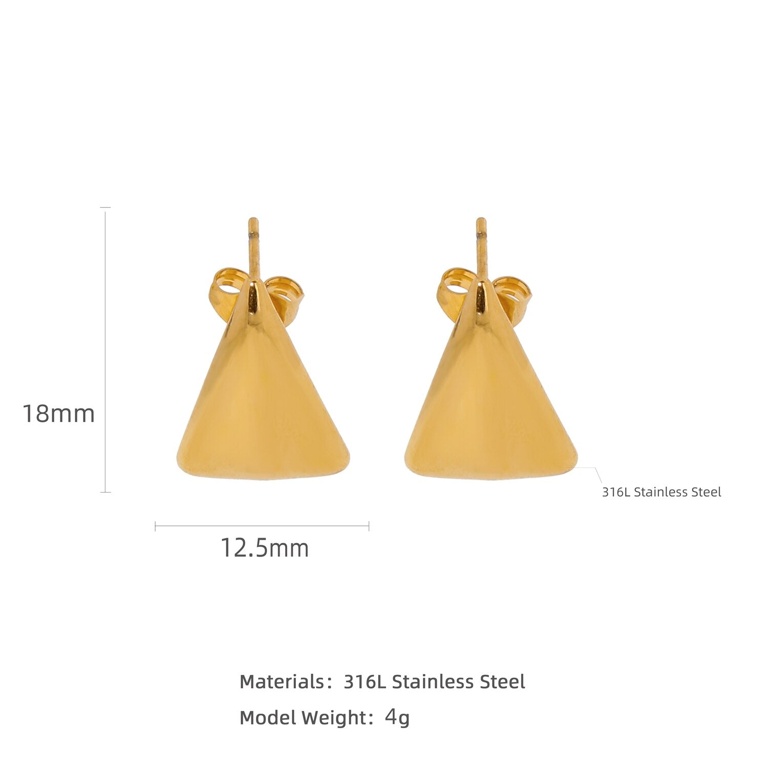 HONGTONG Earrings Irregular Love Shape Stainless Steel Earrings Women's Fashion Cute Metal Texture 18k Earrings Gold Plated - Charlie Dolly