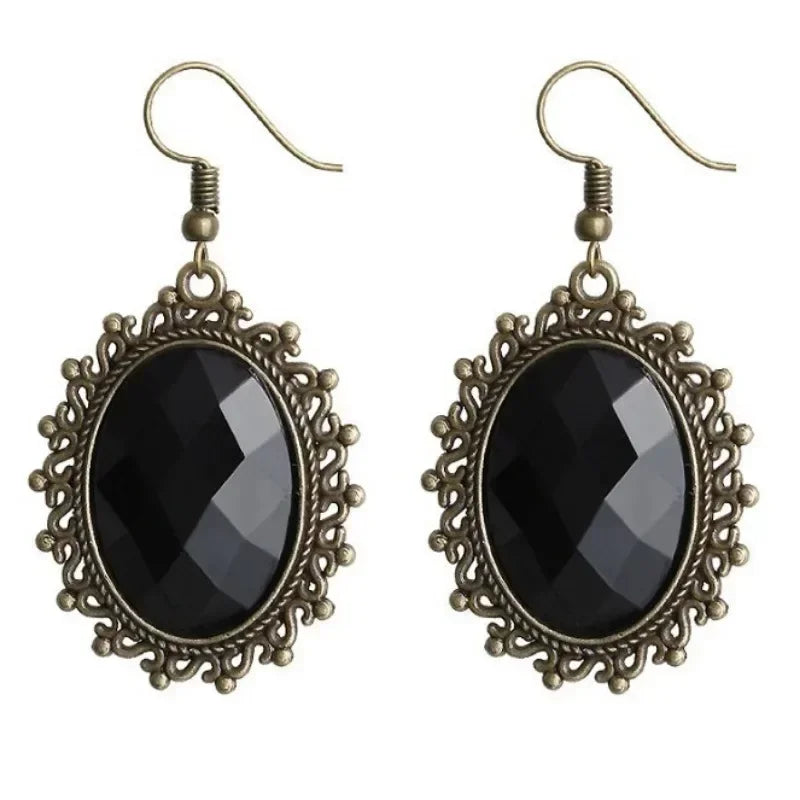 NEW Gothic Victorian Black Water Drop Pendant Lace Necklace Women Girl Tassel Steampunk Style Halloween Jewelry Earings for Girl - Charlie Dolly