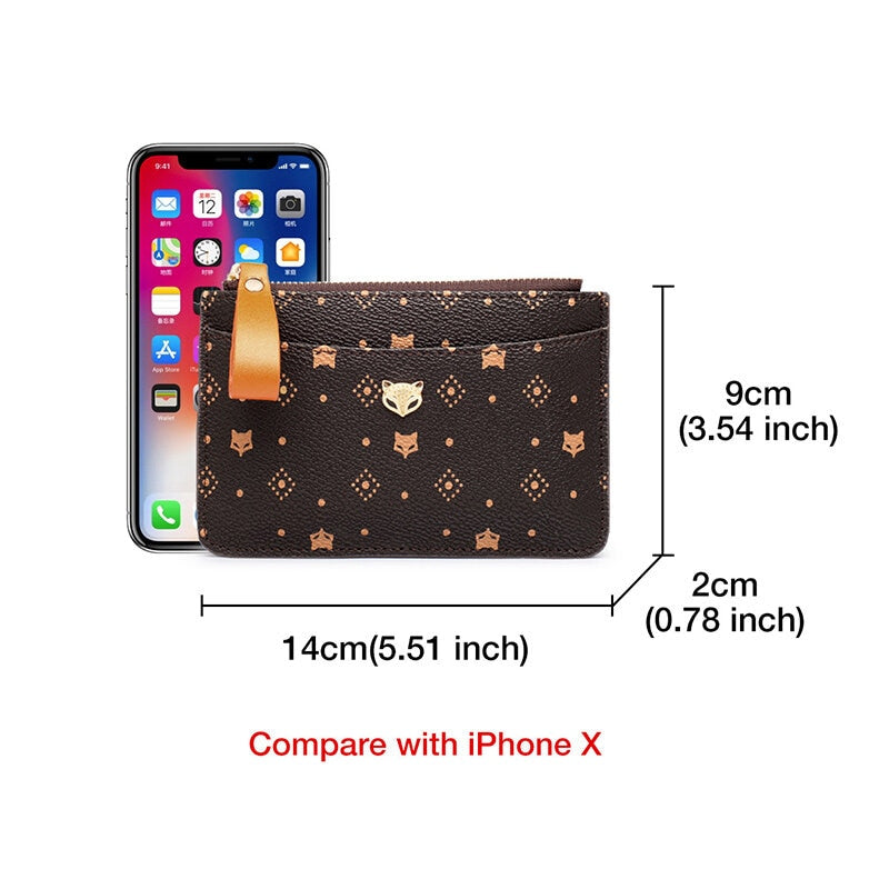 FOXER PVC Leather Card Holder Women Zipper Coin Packet Lady Key Bag Small Bus ID Card Wallet Light Thin Clutch Bag Fashion Purse - Charlie Dolly