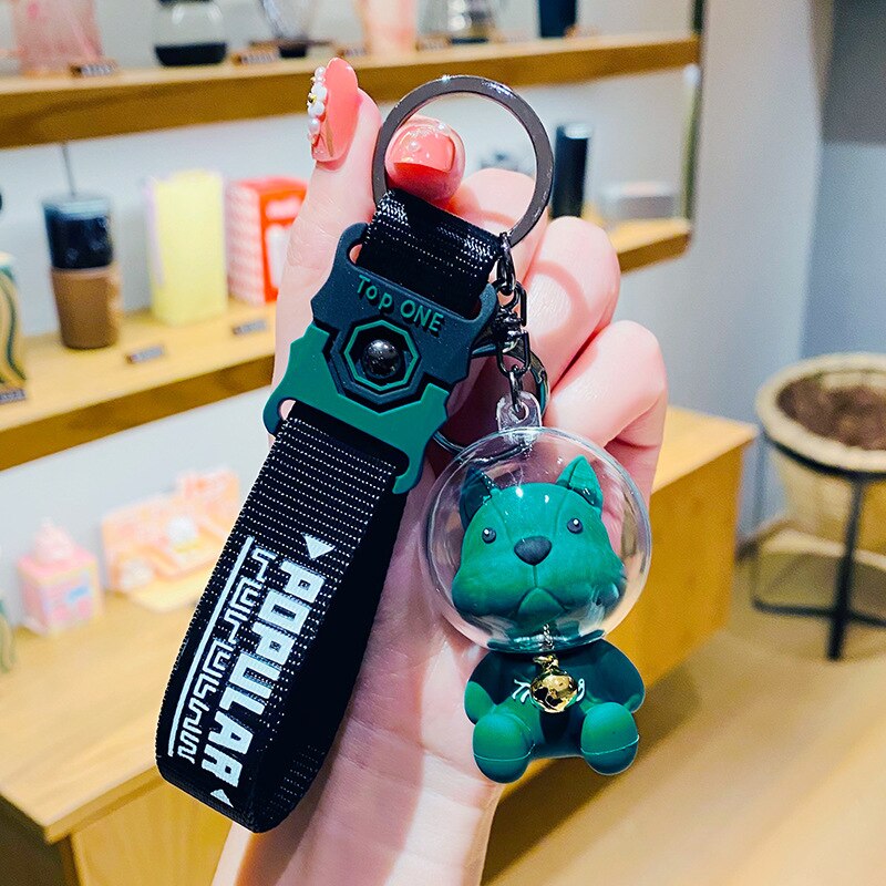 Creative Space Law Bucket Dog Keychain Cute Cartoon Trend Car Key Chain French Bulldog Bag Charm Pendant Exquisite Accessory - Charlie Dolly