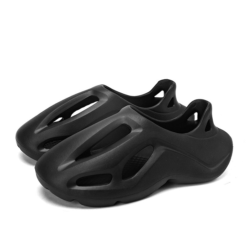 Men's Slippers Summer Soft EVA Beach Hole Shoes Outdoor Women's Slide Non-slip Tie-dyed Designer Personalized Hollow Shoes 36-47 - Charlie Dolly