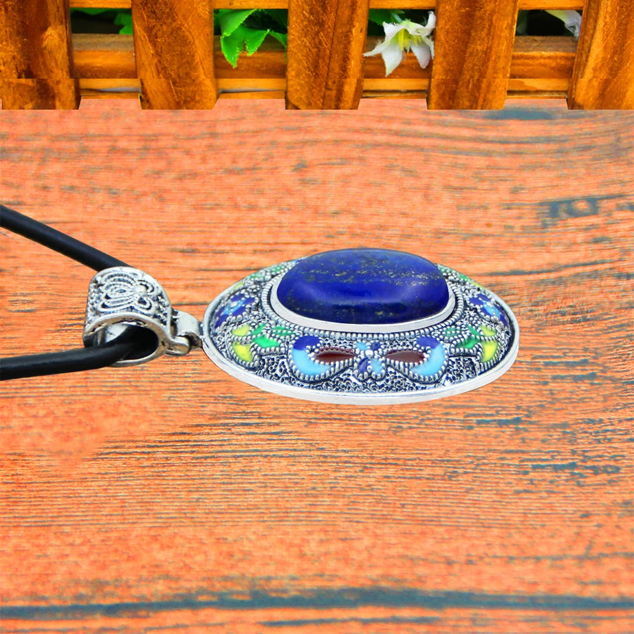 Vintage Oval Lapis Lazuli Jewelry Sets Natural Tiger Eey Unakite Quartz Necklace Earrings Bohemia Fashion Jewelry TS456 - Charlie Dolly