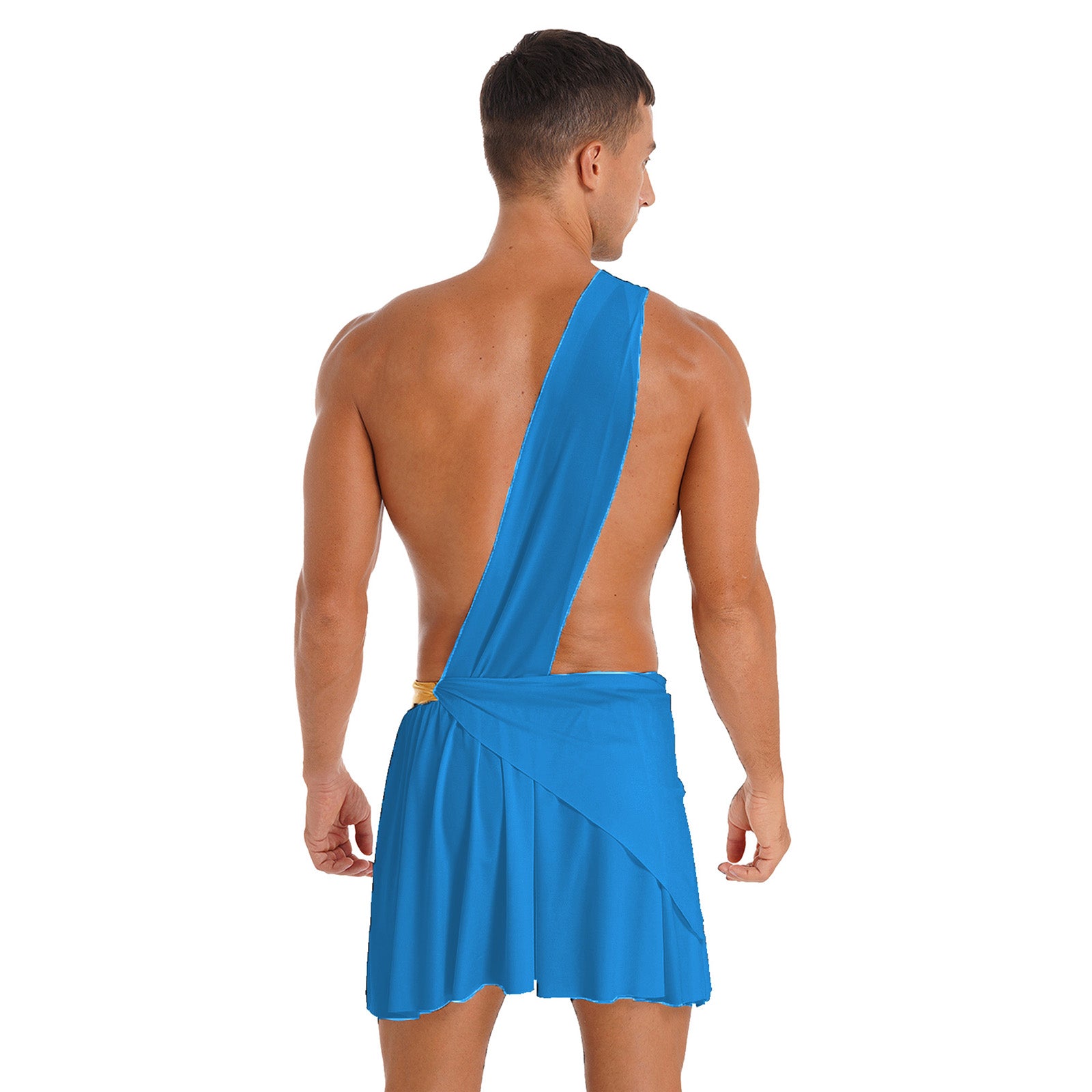 Men's  Ancient Greek God Halloween Party Costume Cosplay One Shoulder Strap Skirts Knight Warrior Theatrical Performance Outfit - Charlie Dolly
