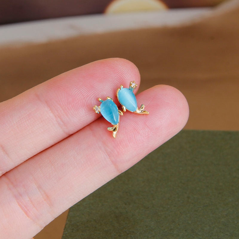 Sight Cute Jellyfish Earrings  Fashion Brand Jewelry Delicate Crystal Ocean Animal Stud Earrings for Women Gift - Charlie Dolly