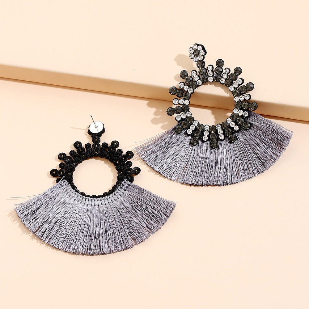 AYAYOO Fashion Bohemia Long Tassel Earrings Ethnic Big Drop Earrings for Women Statement Dangle Earring Girls Fashion Jewelry - Charlie Dolly