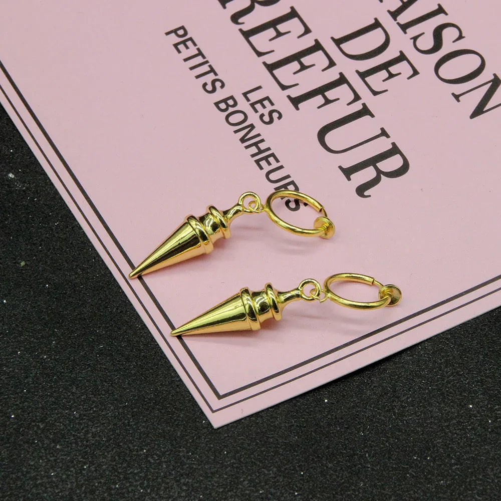 Anime SPY×FAMILY Yor Forger Cosplay Earrings Drop Golden Tapered Punk Women Ear Clips Fans Costumes Jewelry Gift - Charlie Dolly