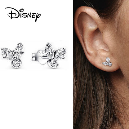Disney Mickey Mouse Earring 925 Silver Heart Earring Pumpkin Coach Stud Earrings Silver Women Star Butterfly Earrings Jewelry