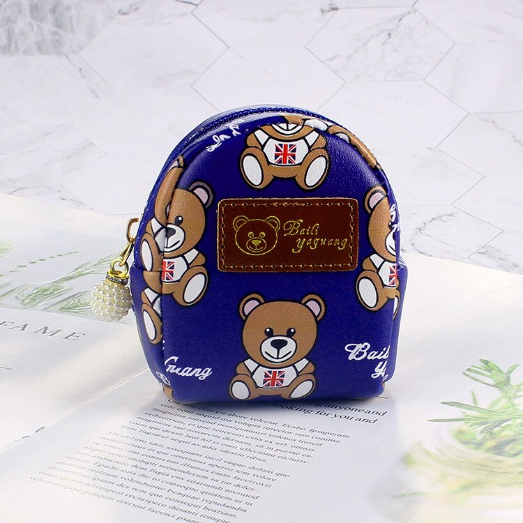 Kawaii Cartoon Bear Coin Purses Wallet for Women Korean Fashion Zipper PU Leather Coin Pouch Cute Small Bag Girl Mini Backpack - Charlie Dolly