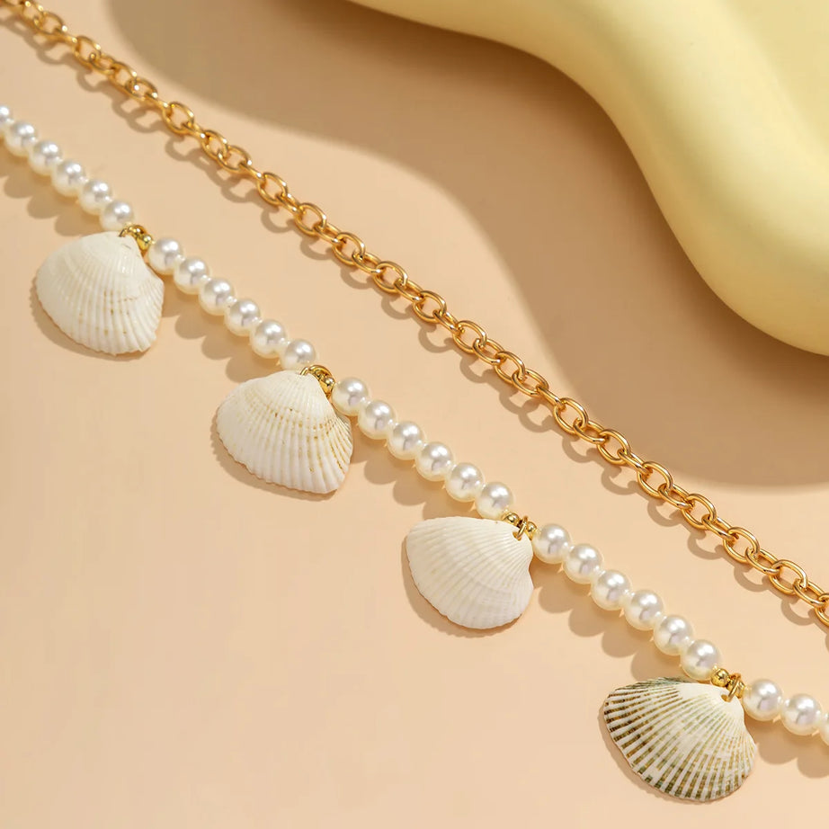 European American Sexy Handmade Colour Beads Shell Waist Belly Belt Chain Irregular Natural Stone Belly Chains Boho Body Jewelry - Charlie Dolly