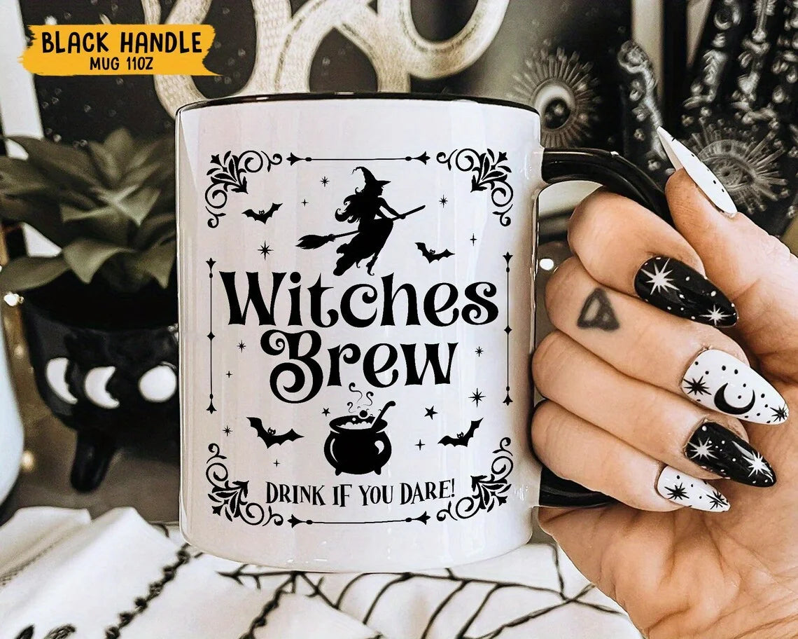 1pc 11oz Witches Coffee Mug Enchanting Halloween Gift for Friends Ceramic Coffee Cup Desktop Decor Summer and Winter Drinkware - Charlie Dolly