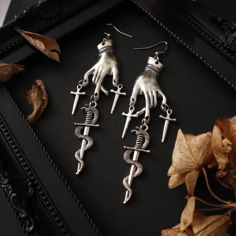 Snake Sword Gothic Dangle Earrings Jewelry