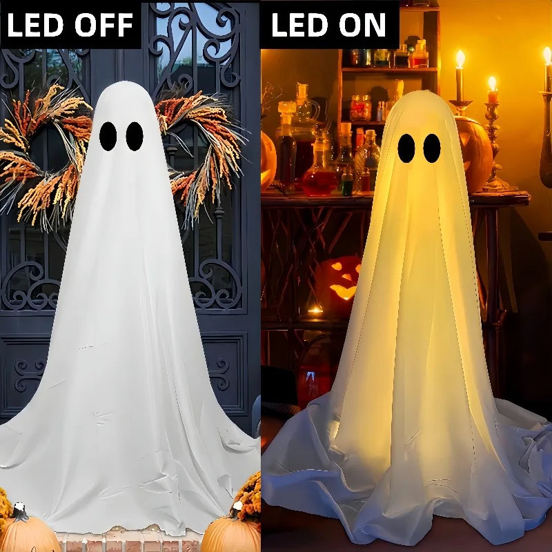 Halloween Patio Decor Outdoor Halloween Party Decor Indoor Spooky Ghost Standing Decor with String Lights Halloween Ghost Lights - Charlie Dolly