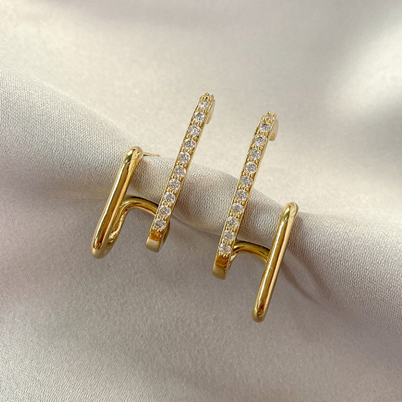 Fashion Exquisite Rhinestone Decor Ear Cuff earring for Woman  2023 New Arrival Christmas Gift stud earrings - Charlie Dolly