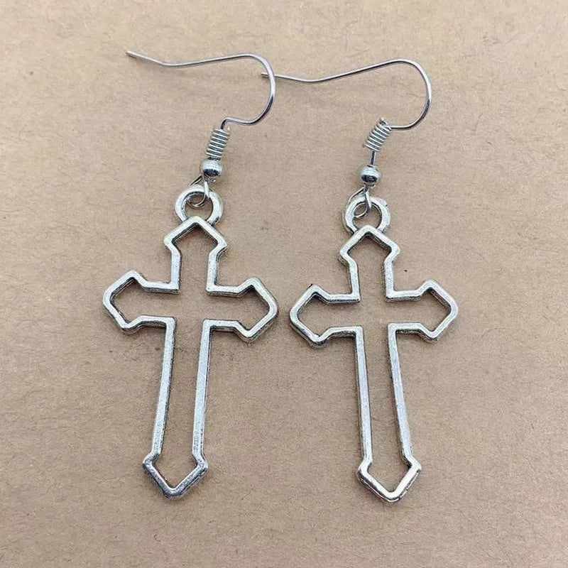 Earrings for Women Girls Drop Dangle Teens Charm Gift Party Simple Punk Cool Halloween Skull Cross Horror Skeleton Death Bat - Charlie Dolly