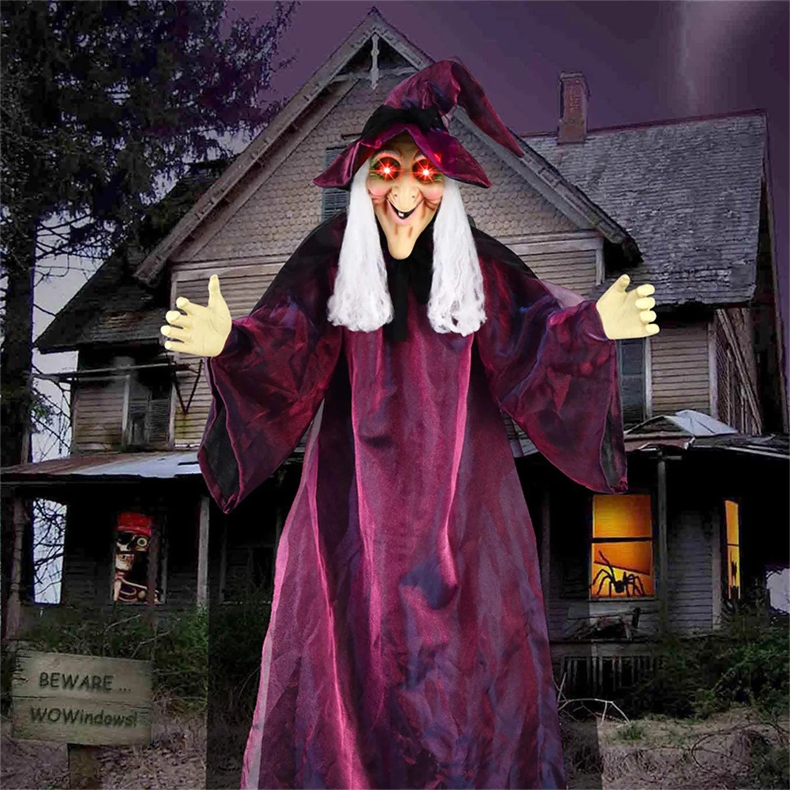Halloween Decoration Voice Control Witch Large Hanging Ghost Luminous Soundmaking Bar Ghost House Horror Decoration - Charlie Dolly