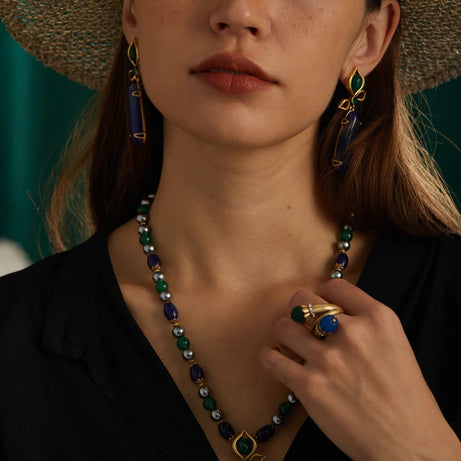 Vintage Sapphire Blue Lapis Lazuli Drop Earrings Statement Woman 2025  Luxury Designer Brands Charm Antique Jewelry Accessories - Charlie Dolly