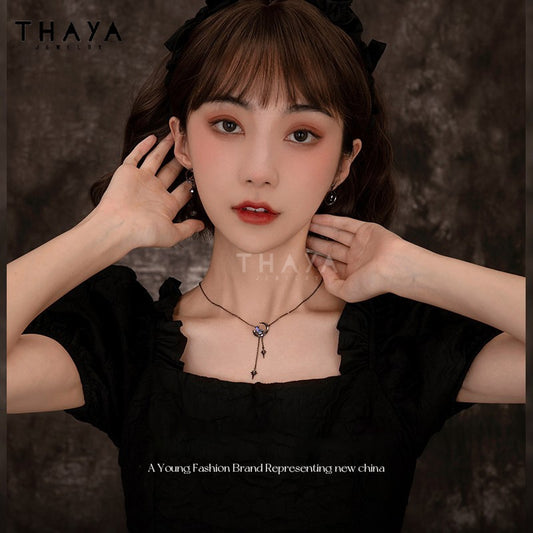 Thaya Stars And Moon Design Trendy Necklaces Original Design Vintage Women Necklace Fashion Necklace For Women Crystal Jewelry - Charlie Dolly