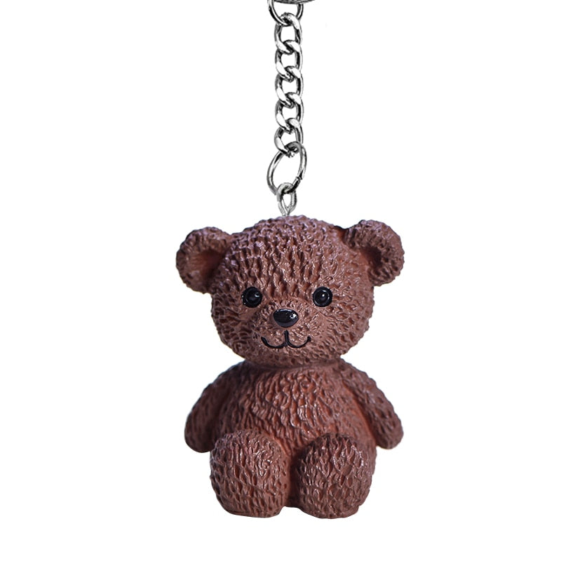 Cute Mini Teddy Bear Doll Keychain Novelty Girls Cartoon Small Animal Key Chain On Student Bag Trinket Jewelry Party Gift - Charlie Dolly