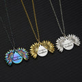 You Are My Sunshine Vintage Sunflower Pendant Double-layer Open Locket Sunflower Sweater Necklaces for Women Mother Jewelry Gift - Charlie Dolly