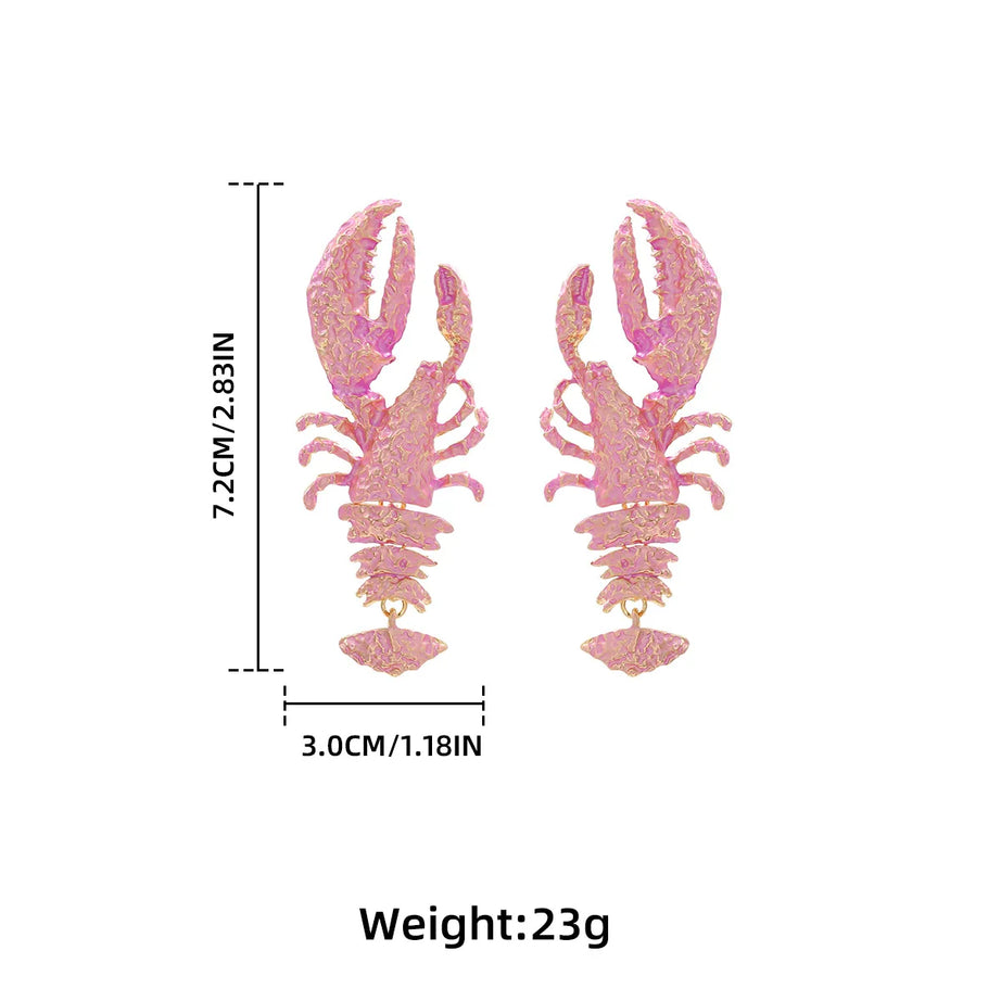 Enamel Lobster Ocean Drop Earrings Jewelry