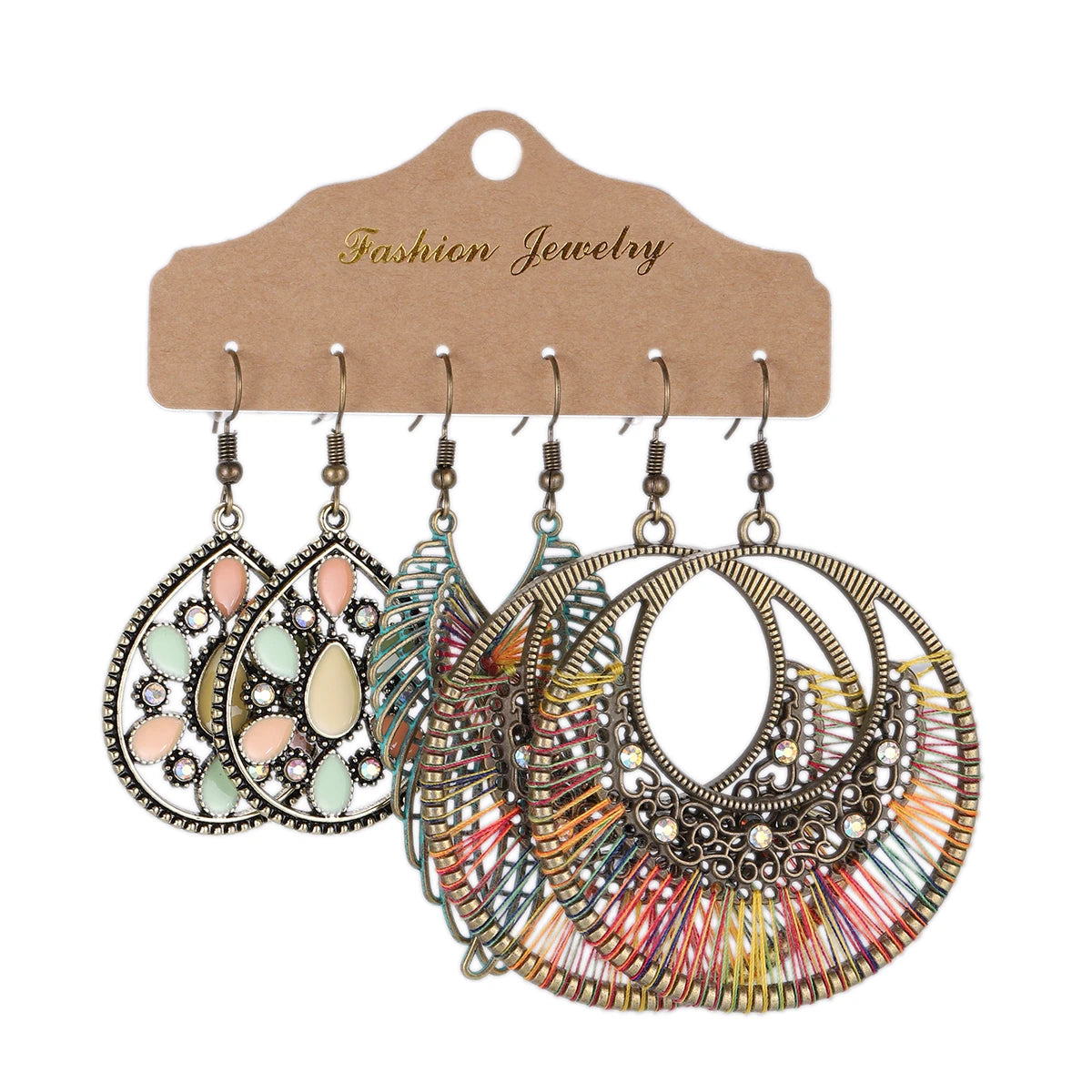 Boho Ethnic Dangle/Round Earrings For Women Vintage Fashion 2024 Earrings Sets Pendientes Earring Unusual Pendant Jewelry Female