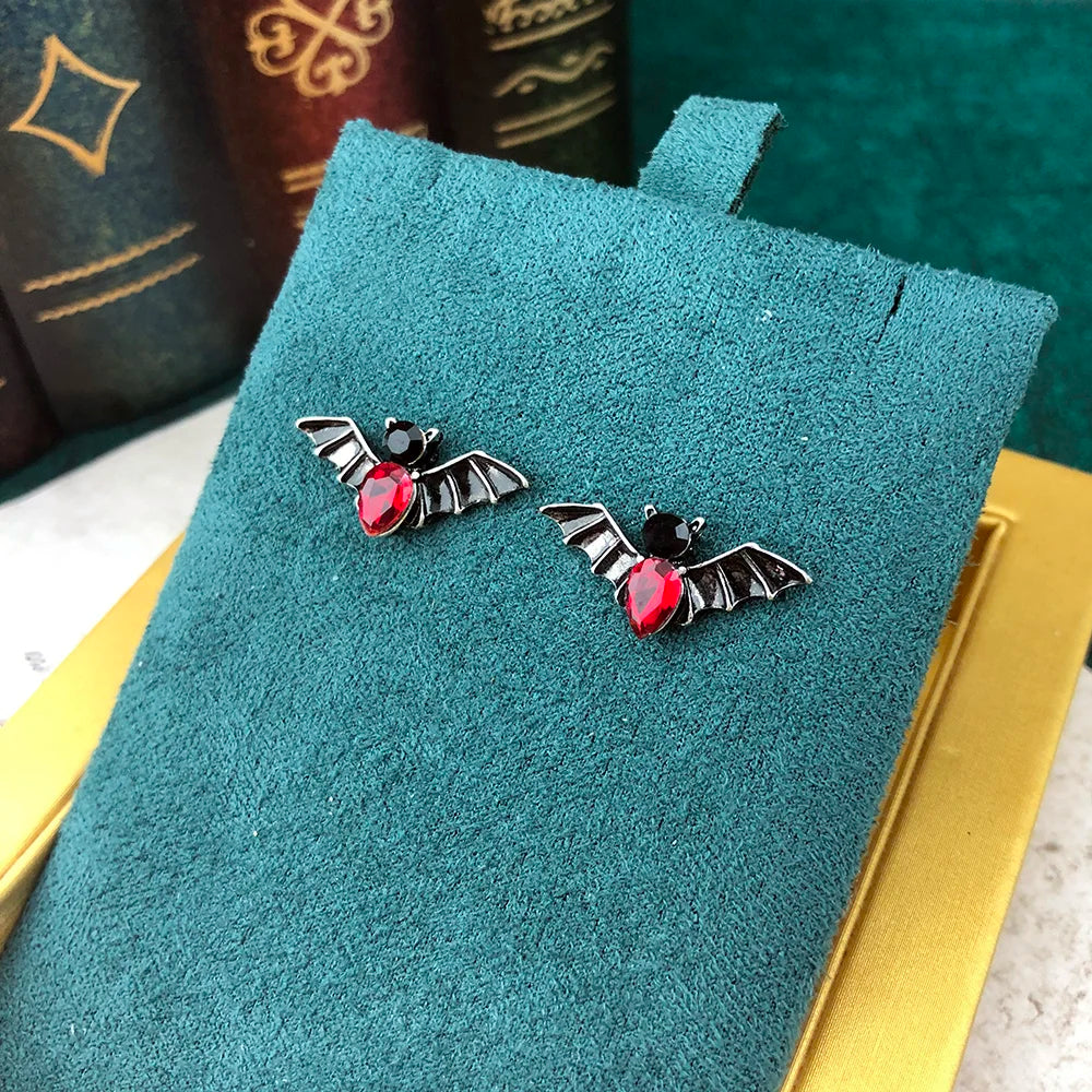 Small Halloween Goth Bat Stud Earrings for Women Trend Gothic Cartilage Ear Accessories Gold Color Zirconia Fashion Jewelry E489 - Charlie Dolly