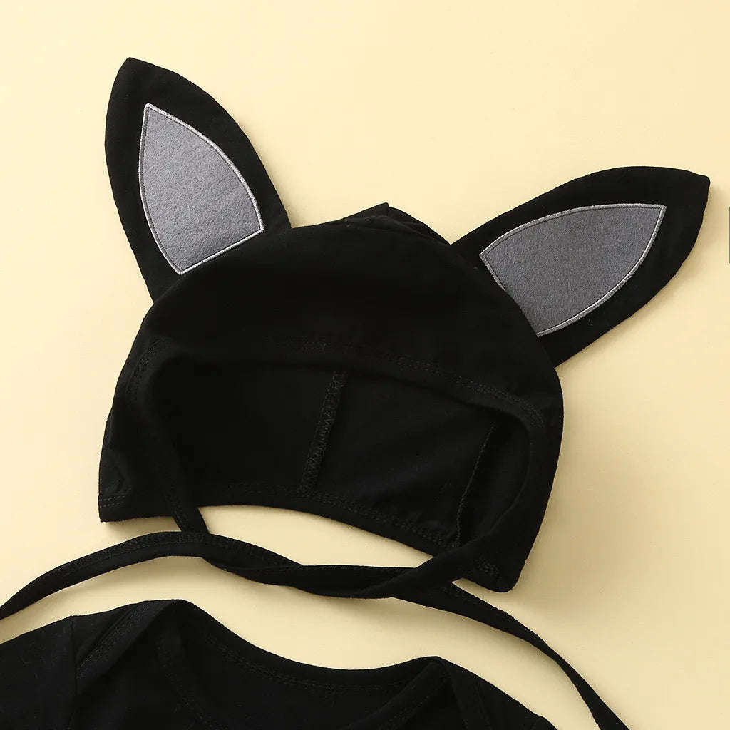 Halloween Baby Black Bat Costume Cosplay Romper Jumpsuit Infant Boys Girls Purim Party Carnival Fancy 2Pcs Clothes Set - Charlie Dolly