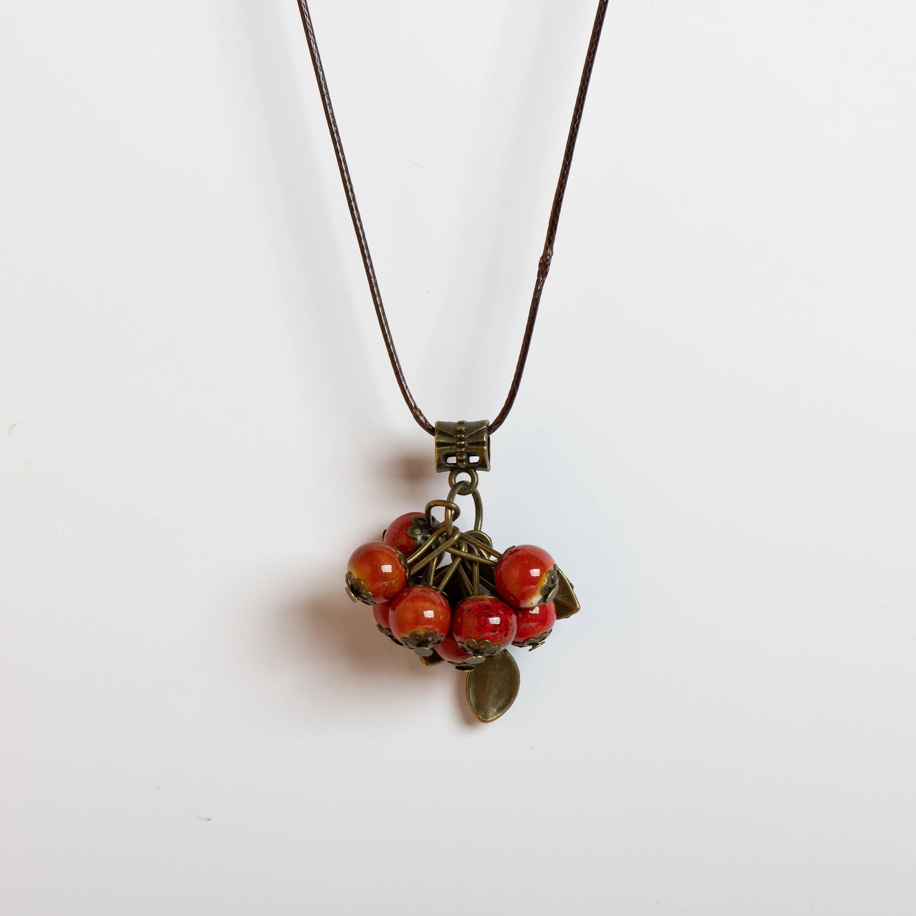 Handmade Ceramic Bead Adjustable Long Necklace Jewelry