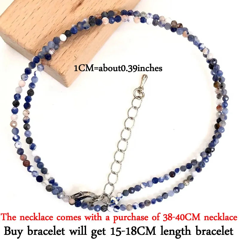 2025 New Boho Exquisite 2mm Natural Stone Necklace Small Chain Ladies Fashion Bracelet Accessories Charm Jewelry Accessorie