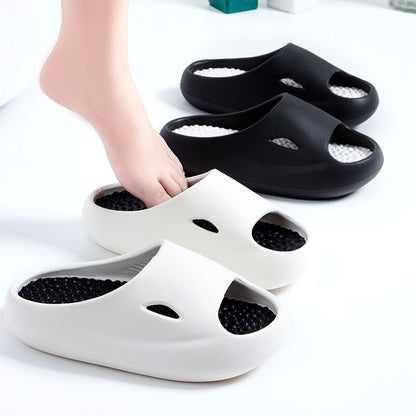 Comwarm Women&#39;s Sandals 2023 Summer Fashion Thick Bottom Slippers Outdoor Men Beach Flip Flops Home Couple Massage Slippers
