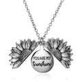 You Are My Sunshine Vintage Sunflower Pendant Double-layer Open Locket Sunflower Sweater Necklaces for Women Mother Jewelry Gift - Charlie Dolly