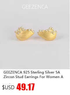 GEEZENCA 925 Silver Lapis Lazuli Turquoise Leaf Stud Earrings Women Gold Plated Trendy Dainty Lightweight Statement Earring Gift