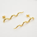 ANDYWEN 925 Sterling Silver Gold Long Line 40cm Vivid Snake Stud Earring BoA Piercing Ohrringe Pendiente 2020 Fine Jewelry - Charlie Dolly