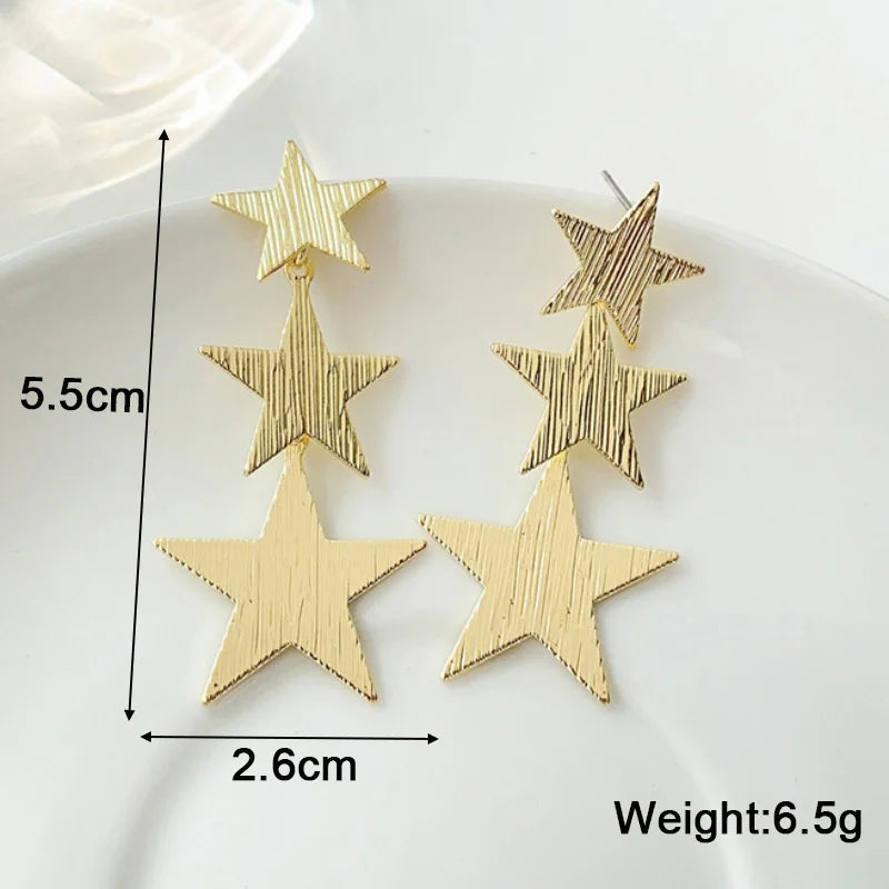 New Exaggerated Twist Metal Dangle Earrings for Women Gold Color Punk Fashion Female Hanging Earrings Boho Geometry Ear Jewelry