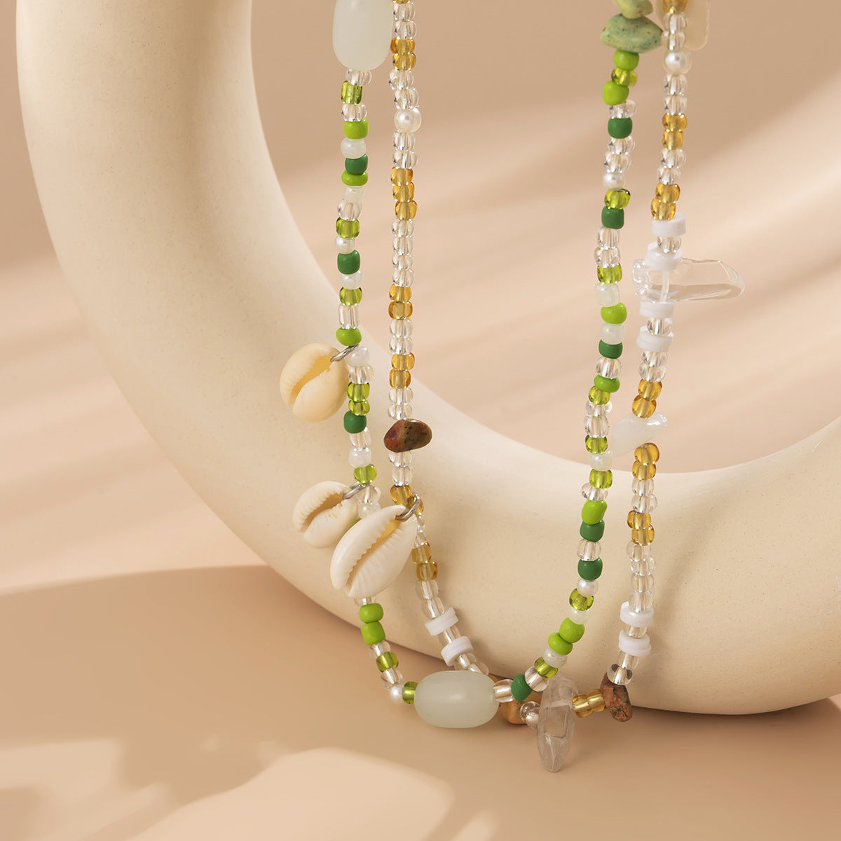 European American Sexy Handmade Colour Beads Shell Waist Belly Belt Chain Irregular Natural Stone Belly Chains Boho Body Jewelry