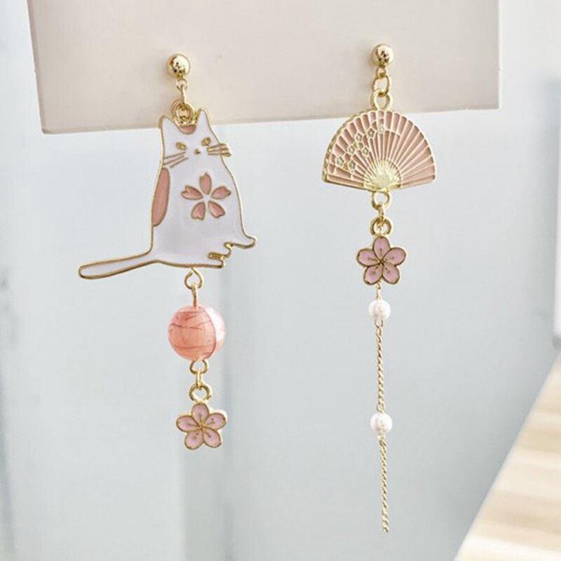 Cute Enamel Cat Balloon Stud Earrings for Women Fashion Drop Rabbit Flower Heart Colorful Jewelry Dangle Wedding Party Girl Gift - Charlie Dolly