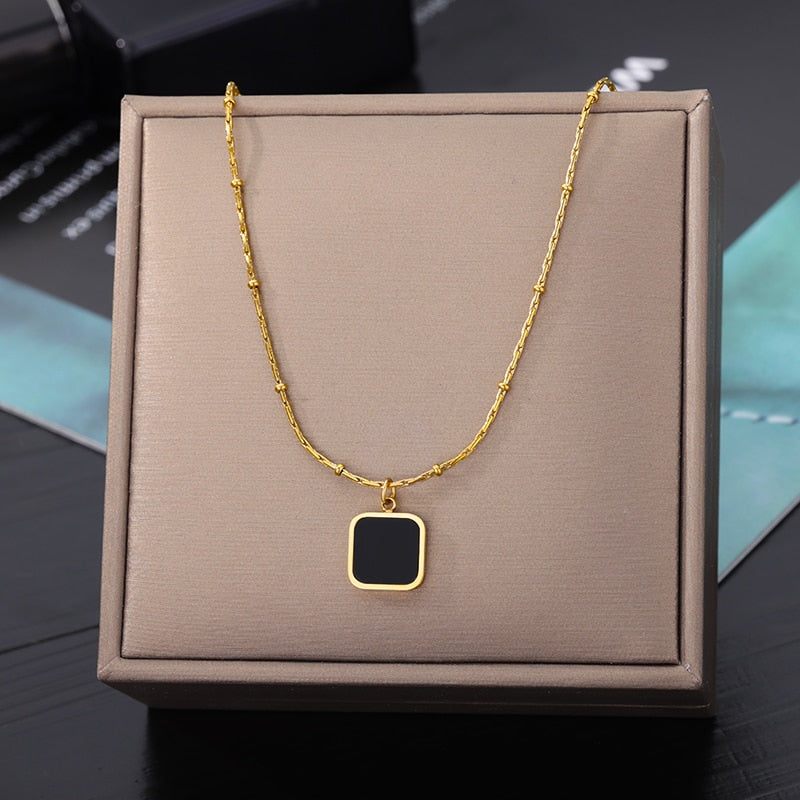 Stainless Steel Geometry Star Moon Butterfly Pendant Multilayer Chain Choker Necklace For Women Wedding Accessories Dropshipping - Charlie Dolly